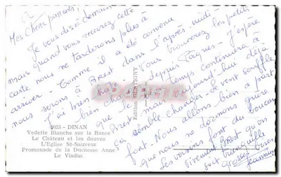 Dinan — Kolorowy collage z miejsc zabytkowych — Wydawnictwo CHAMIGNY nr 9023 — Rewers