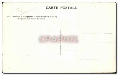 Le Squevel (nazywany Rocher du Diable) — Okolice Trégastel - Ploumanach (C.du-N) — Wydawnictwo Beau-Séjour Trégastel — Rewers