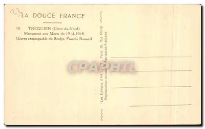 Tréguier — Monumento aos Mortos 1914-1918 — Francis Renaud — Verso