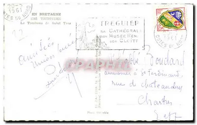 Tumba de San Ivo — Catedral de Tréguier — Editor R. du Château-Pouget — Reverso
