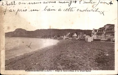 Plestin-les-Grèves (C.-du-N.) — Praia de Saint-Efflam e o Grande Rocher