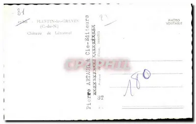 Bilhete postal antigo Plestin Les Greves Château de Lezormel — Verso