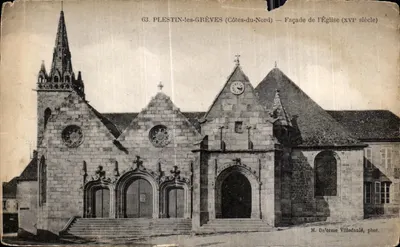 Plestin-les-Grèves (Côtes-du-Nord) — Facha da Igreja (século XVI) — M. De'orme Villedaule, fot.