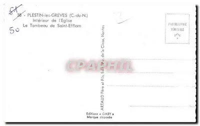 Túmulo de São Efflam — PLESTIN-les-GREVES (C.-du-N.) — Edições Gaby — Verso