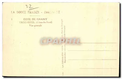 Costa de Granito — Trégastel (Côtes-du-Nord) — Vista general — Ediciones de Arte Yvon — Reverso