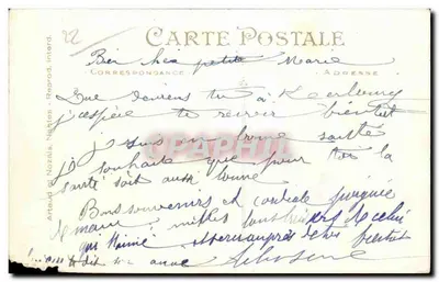 La Bretagne — jeune Bretonne rêvant à un marin — éditeur Artaud et Nozais, n°55 — Verso