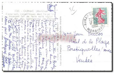 Carnac — Megalitowe wyrównania — Wydawnictwo Art Jos, n° 0035 — Rewers