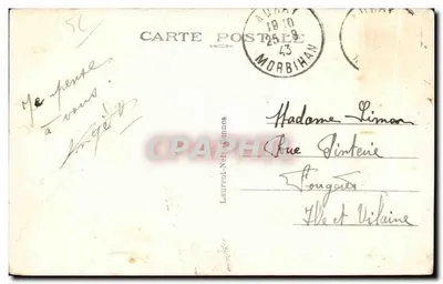 Les Alignements du Ménece — Carnac — wydawca Laurent-Nerfannes, nr 931 — Rewers