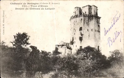 Donjon do Castelo de Largoët — Torre de Elven — Coleção E. Hamonic, n°733