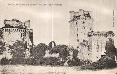 Bilhete postal antigo Environs de Vannes Les Tours d Elven