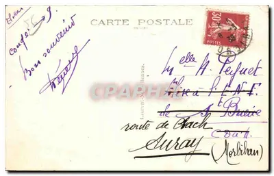 Elven (Morbihan) — As Torres da Fortaleza de Largoët (século XIII) — Bilhete postal antigo n°1791 — Verso