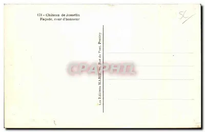 Castelo de Josselin — Fachada, pátio de honra — Les Éditions MARIE, Pontivy — Verso