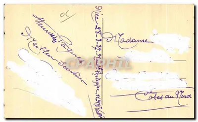 Stara pocztówka Nice Le Palais De La Mediterranee Et La Promenade Des Anglais — Rewers