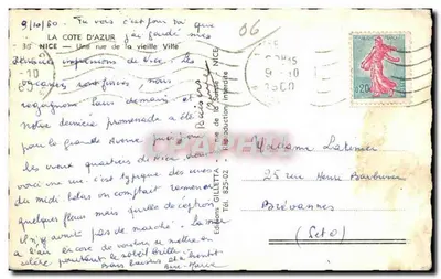 Ulica starej miasta — Nice — Wydawnictwo GILLETTA — Rewers