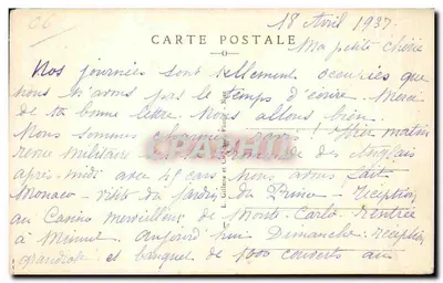 NICE - Entre os Oliveiras — Bilhete postal antigo n° 91 bis, editado por L. Gilleria e Cie, Nice — Verso