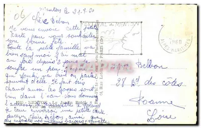 Festival w Mentonie — Fontanna ozdobiona muszlowymi rzeźbami — wydawca Cap — Rewers
