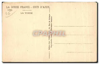 La Turbie — Côte d'Azur — Edição de arte YVON, Paris — Verso