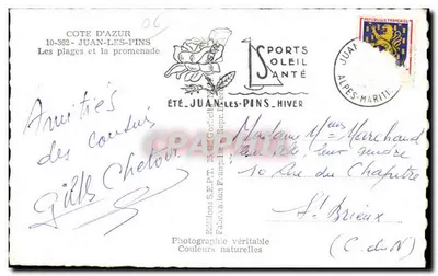 Juan-les-Pins — Strände und Promenade — Éditions Sports Oileil Anté — Rückseite