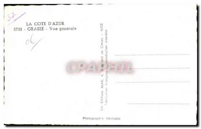 Grasse — Ogólny widok — Wydawnictwo MAR, 4, Bulwar Cimiez — NICE — Rewers