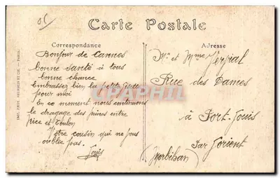 CANNES (Alpes-Maritimes) — Das Hotel Carlton und die Promenade der Croisette — ND. Foto. — Rückseite