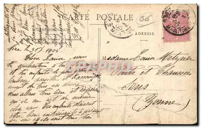 Cannes et l'île Sainte-Marguerite — vue panoramique depuis un promontoire arboré — éditeur Cosmiz Raymon, NICE — Rewers
