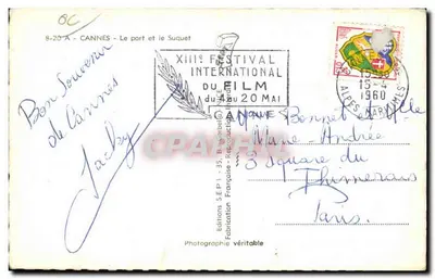 Cannes — port i Suquet — Wydawnictwo S.E.P.I. — 35, bulwar Croisette — Rewers