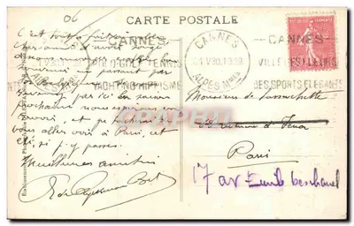 CANNES - Villa Tropicale — editor anônimo, número de série não visível — Verso
