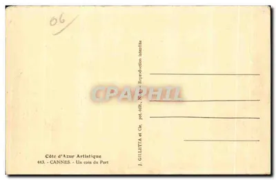 Cannes — Widok narożnika portu — J. GILLETTE et Cie — Rewers