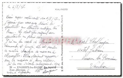 Piscina y avenidas del parque de Enghien-les-Bains — REAL-PHOTO, n°15 — Reverso