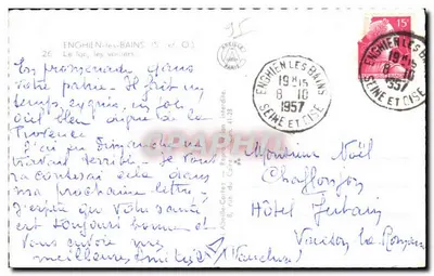 Jezioro, jachty — Enghien-les-Bains — Abaille-Cartes — Rewers