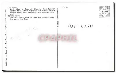 Gibraltar — Rocha de Gibraltar — Série Plastichrome P31989 — Verso