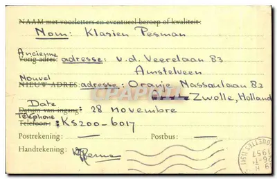 Zwolle - Address Form - Klaisien Pesman — Back