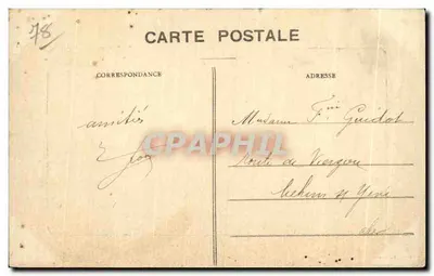Zamek w Houdan — Stary wieżowiec — Wydawnictwo A. Tondeur, Hôtel du Plat-d'Étain — Rewers