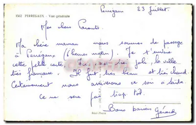Péregeaux — Vue générale — Perregaux — Verso