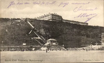 Trilho de South Cliff, Scarborough — Série de Valentine — editor Valentine