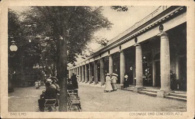 Bad Ems — Colunata e Praça de Concertos — Cramers Kunstanstalt Dortmund