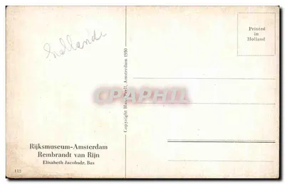 Retrato de una mujer — época holandesa — editor Han Brell, Amsterdam — Reverso
