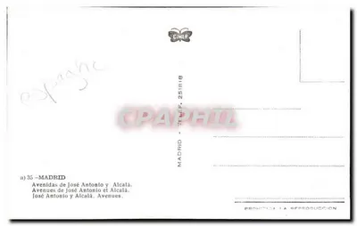 Avenues de José Antonio y Alcalá — Madryt — Wydawca CIMER, nr 35 — Rewers