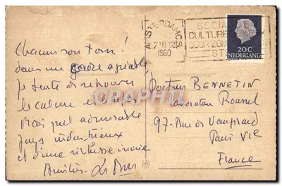 Bilhete postal antigo Amsterdam Souvenir — Verso