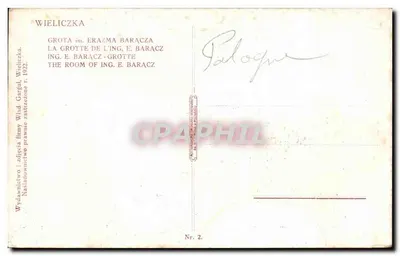 Gruta de Eng. E. Baracz — Wieliczka — Editor Wład. Gargul, n°2 — Verso