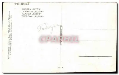 Sala dos « Létów » — Wieliczka — Editor Wład. Gargi, n° 9 — Verso
