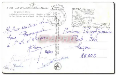 Ilha de Oléron — vista panorâmica — editor L. Chatagneau, n° P 701 — Verso