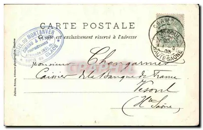 Hotel do Montanvert — Aiguille do Dru — J. J. 2236 — Chamonix — Verso