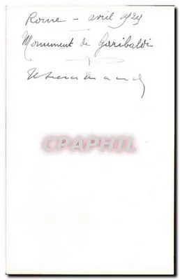 Rzym — Pomnik Garibaldiego — wydawca nieznany, numer serii nieczytelny — Rewers