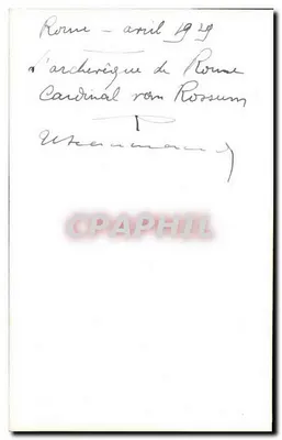 Religijna ceremonia w Rzymie — Kardynał von Rossum — kwiecień 1929 — Rewers