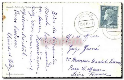 Mersch, entrada da igreja — editor não identificado, n° 452 — Verso