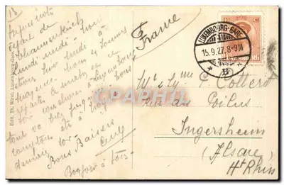 Luxemburgo — Avenida da Liberdade com trams — Édith Th. Wiroi, n°13 — Verso