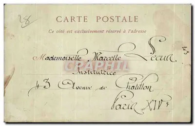 Stara pocztówka Chartres Rue du Lycie — Rewers