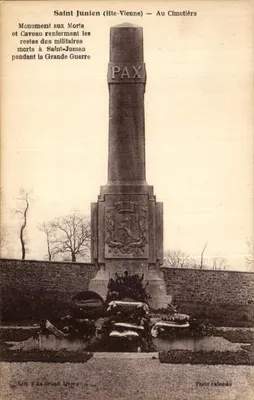 Saint-Junien (Hte-Vienne) — Monumento aos Mortos no Cemitério — Foto Lafenian