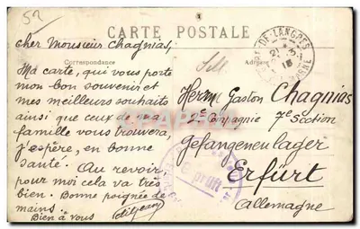 Langres - Urząd Miasta — kartka pocztowa nr 415, wydana przez Châtel A. P. & Cie — Rewers